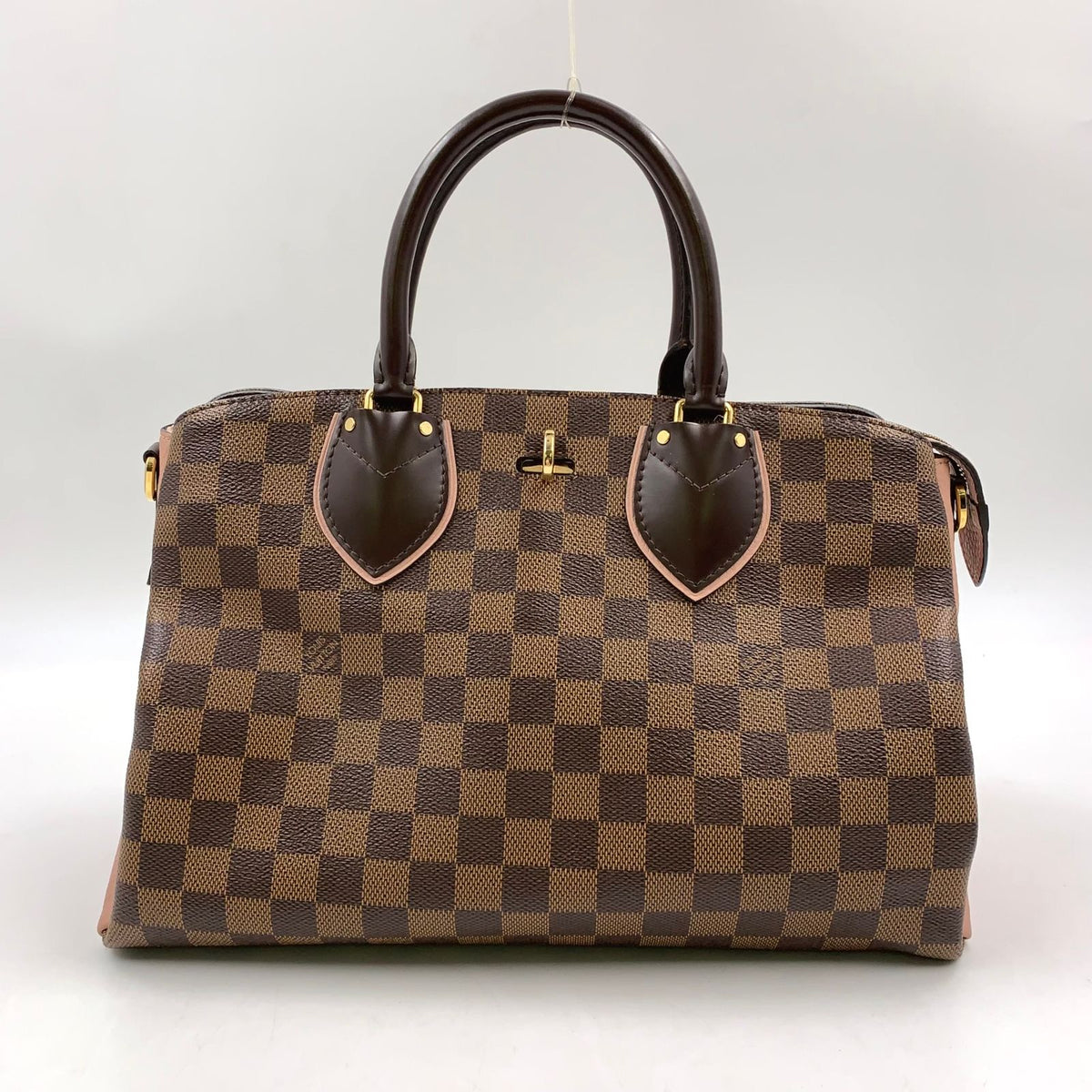 Louis Vuitton Normandy Leather Brown Light Pink Handbag Gold