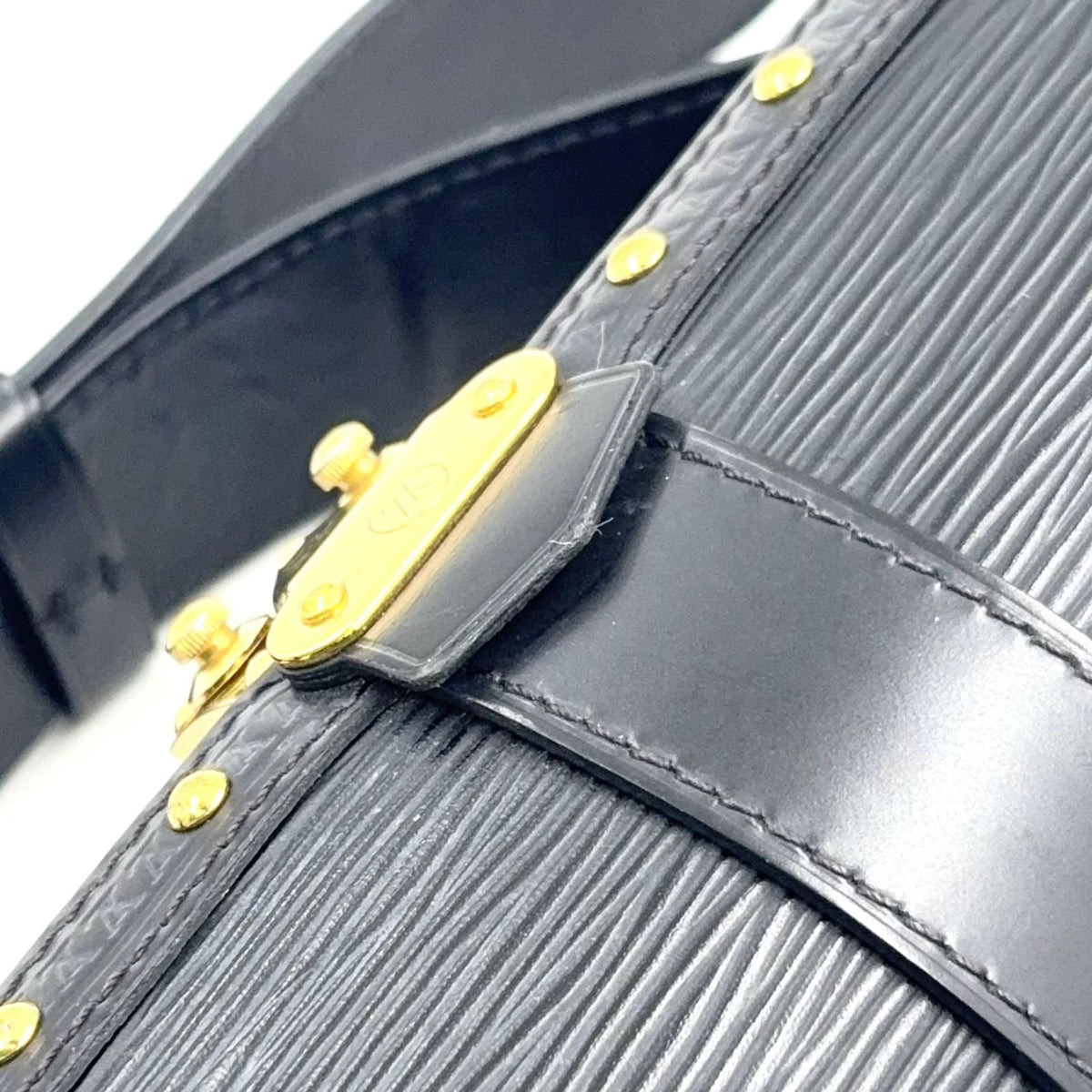 Louis Vuitton Papillon Trunk Epi Noir 2-Way Shoulder Leather Black Handbag Gold — view 6