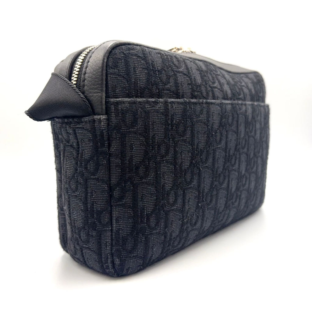 Dior Messenger Leather Canvas Black Shoulder Bag Silver — view 2