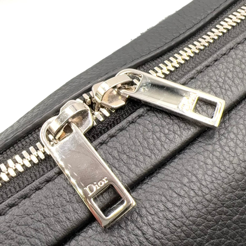 Dior Messenger Leather Canvas Black Shoulder Bag Silver — view 8