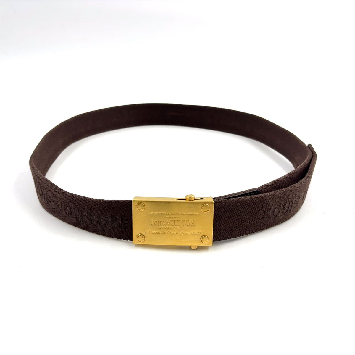 Louis Vuitton Ceinture Bengal Canvas Metal Brown Belt Gold — view 5