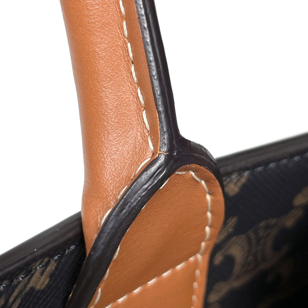 Celine Small Vertical Cabas Tote Bag 2-Way Triomphe Brown — view 6
