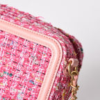 Chanel CC Filigree Small Vanity Shoulder Bag Tweed Pink Matte Gold — view 8