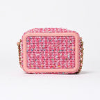 Chanel CC Filigree Small Vanity Shoulder Bag Tweed Pink Matte Gold — view 3