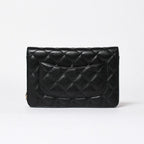 Chanel Chain Wallet CC Logo Caviar Leather Black Gold Shoulder Bag — view 2