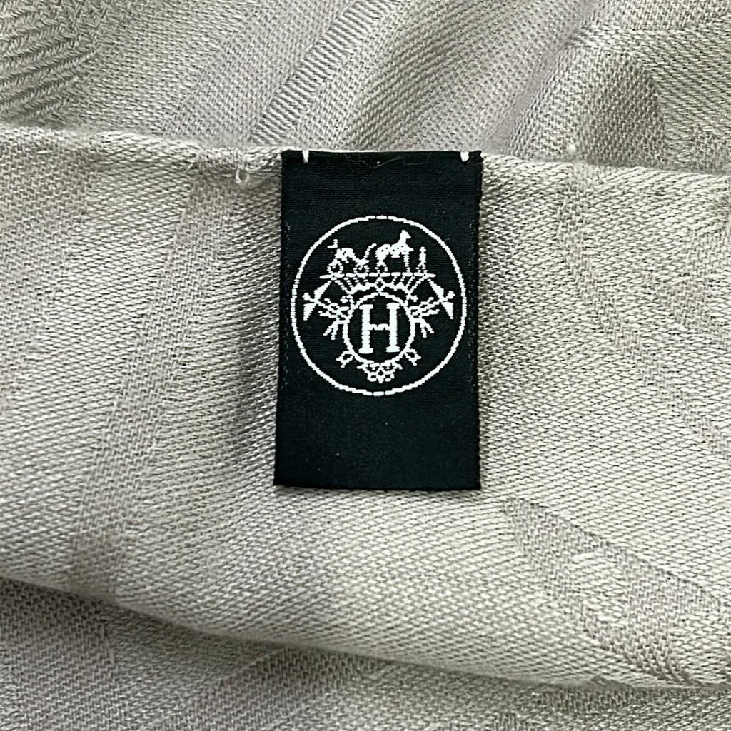 Hermes Shawl Gray Cashmere Silk Scarf — view 2