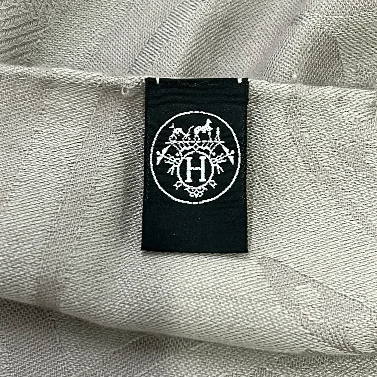 Hermes Shawl Gray Cashmere Silk Scarf — view 2