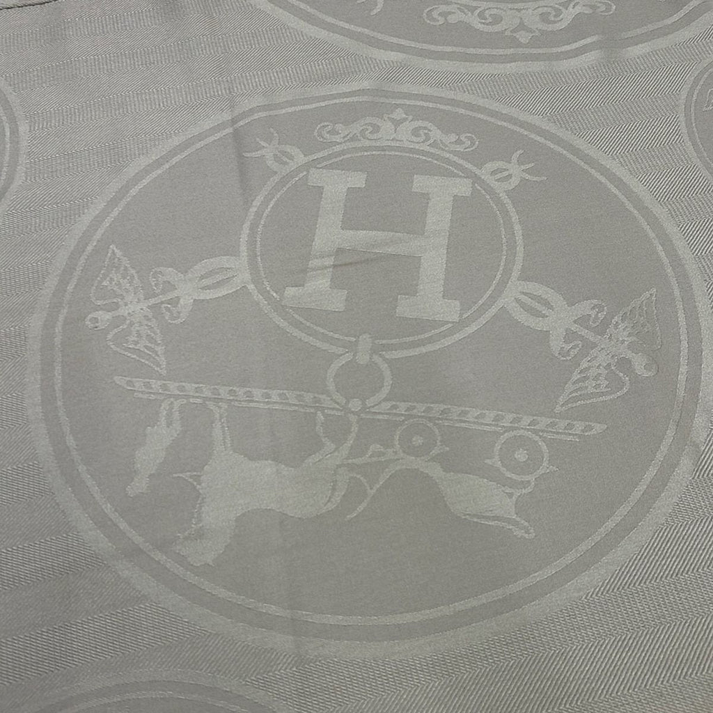 Hermes Shawl Gray Cashmere Silk Scarf — view 4