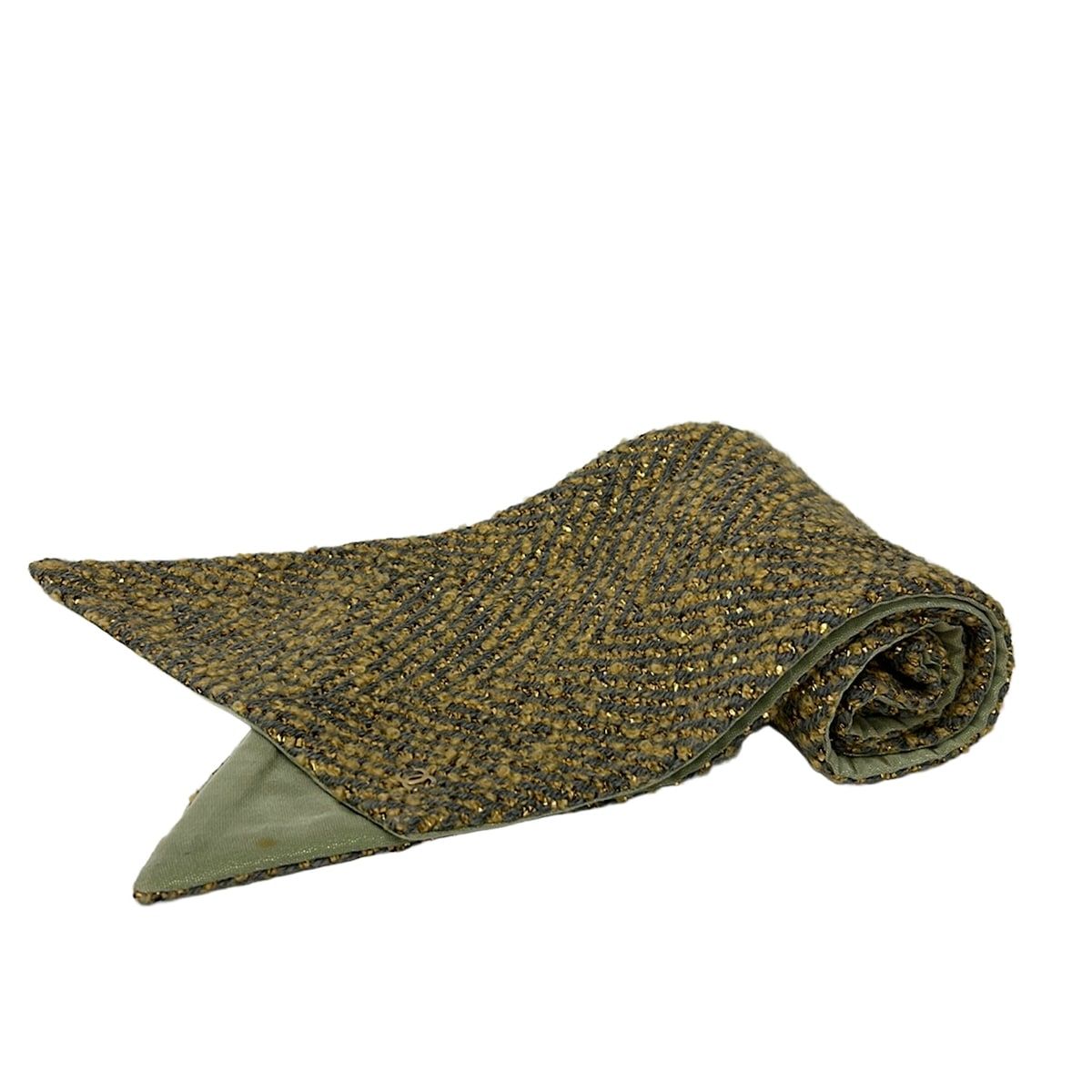 Chanel Scarf Beige Dark Gray Wool