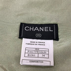Chanel Scarf Beige Dark Gray Wool — view 2