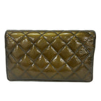 Chanel Wallet Quilted Khaki Silver Leather — view 2
