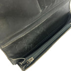 Chanel Wallet Quilted Khaki Silver Leather — view 6