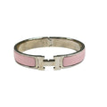 Hermes Bangle Clic H Silver Pink Bracelet