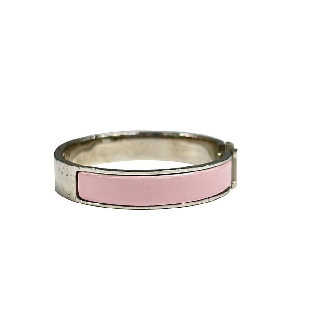 Hermes Bangle Clic H Silver Pink Bracelet — view 2