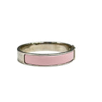 Hermes Bangle Clic H Silver Pink Bracelet — view 2