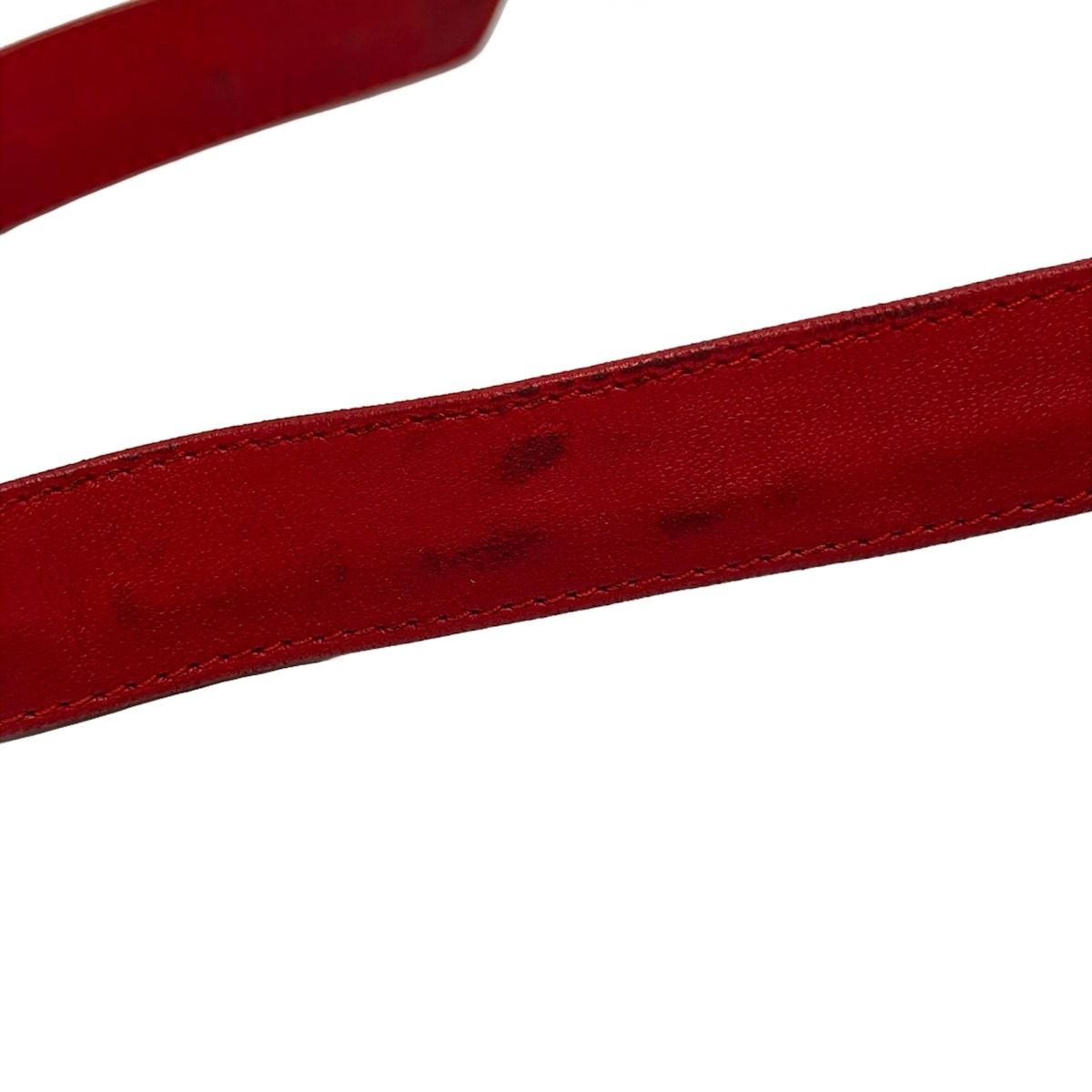 Chanel Belt Red Gold Chain Coin Leather — view 5