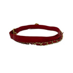 Chanel Belt Red Gold Chain Coin Leather — view 2