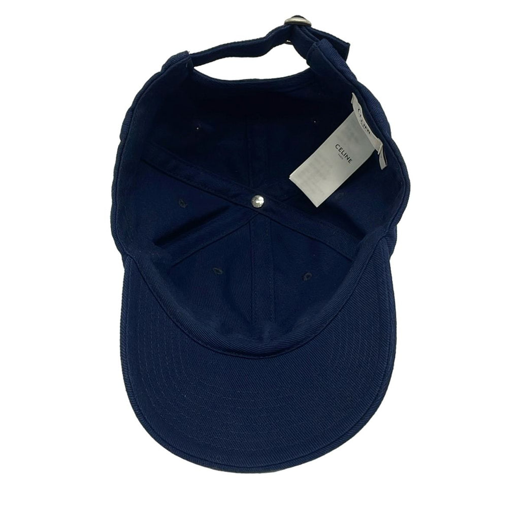 Celine Cap L Dark Navy Red Embroidery Cotton Hat — view 4