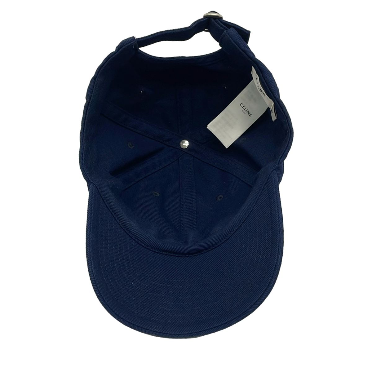 Celine Cap L Dark Navy Red Embroidery Cotton Hat — view 4