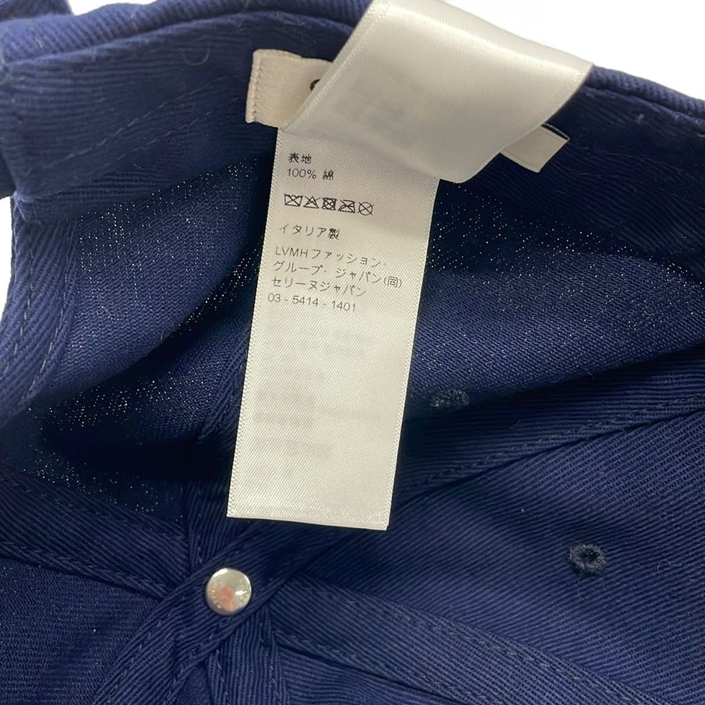 Celine Cap L Dark Navy Red Embroidery Cotton Hat — view 6