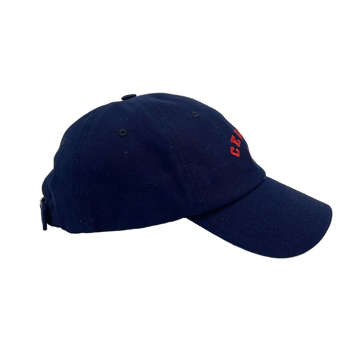 Celine Cap L Dark Navy Red Embroidery Cotton Hat — view 2