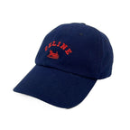 Celine Cap L Dark Navy Red Embroidery Cotton Hat