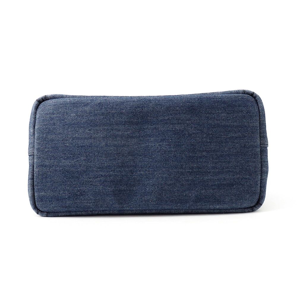 Prada Handbag Logo Denim 2-Way Black — view 3