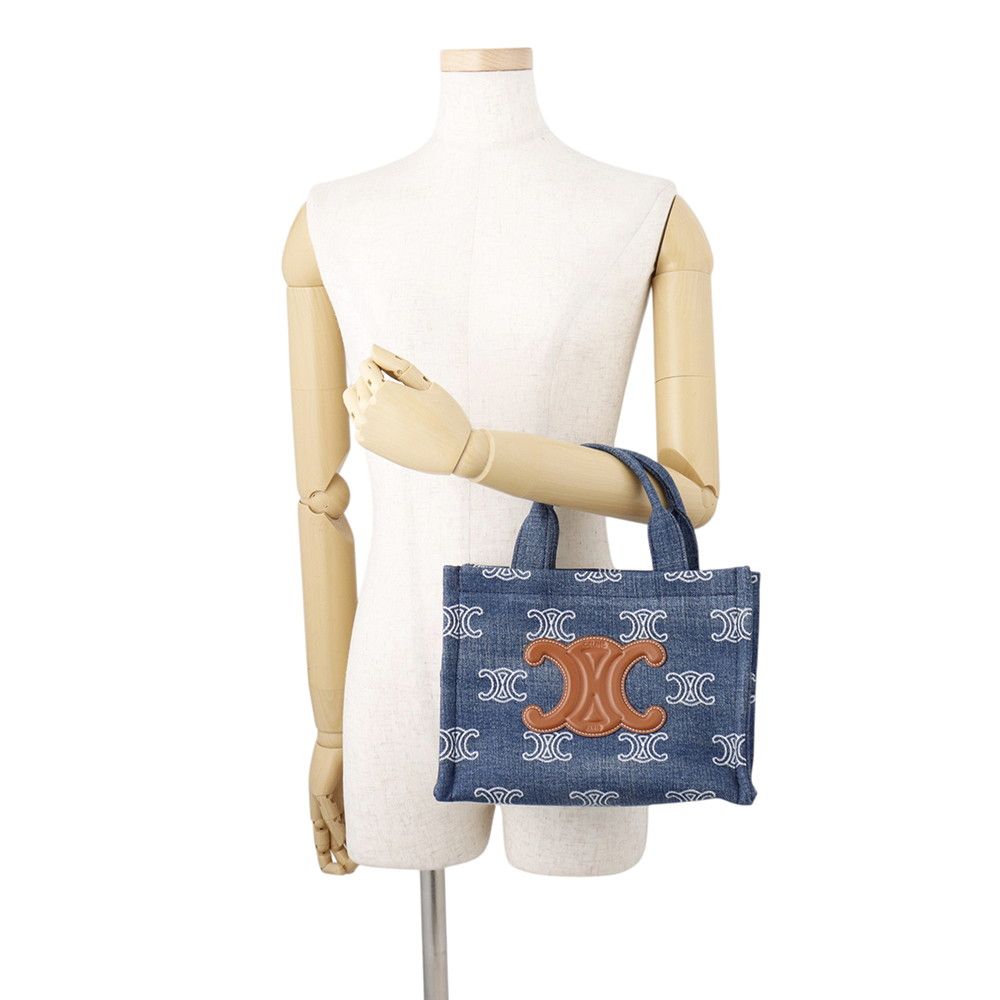 Celine Handbag Triomphe Cabas Thais Small Canvas Leather 2-Way — view 4