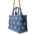 Celine Handbag Triomphe Cabas Thais Small Canvas Leather 2-Way — view 2