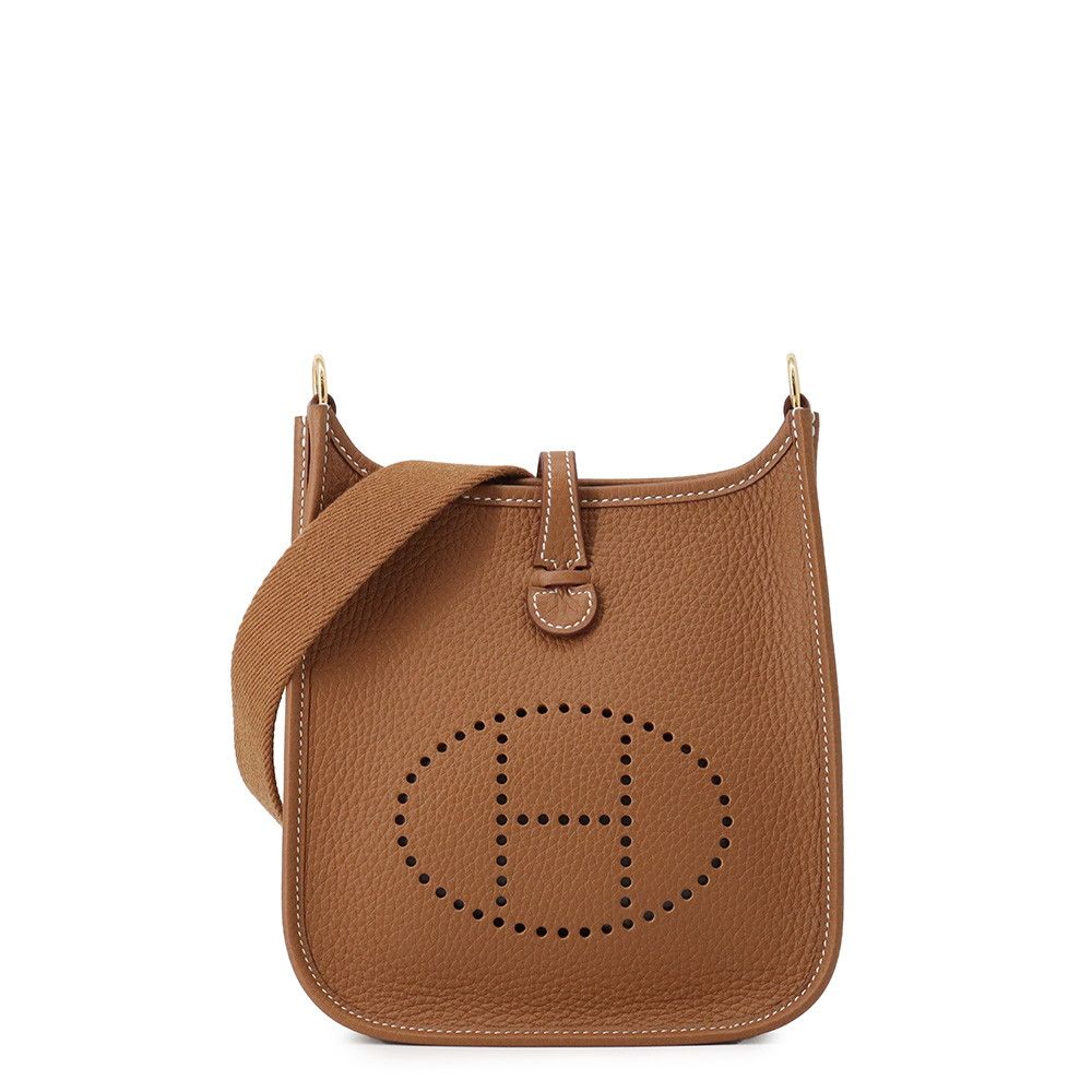 Hermes Shoulder Bag Evelyne TPM 1 Amazone Gold Taurillon Clemence