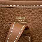 Hermes Shoulder Bag Evelyne TPM 1 Amazone Gold Taurillon Clemence — view 7