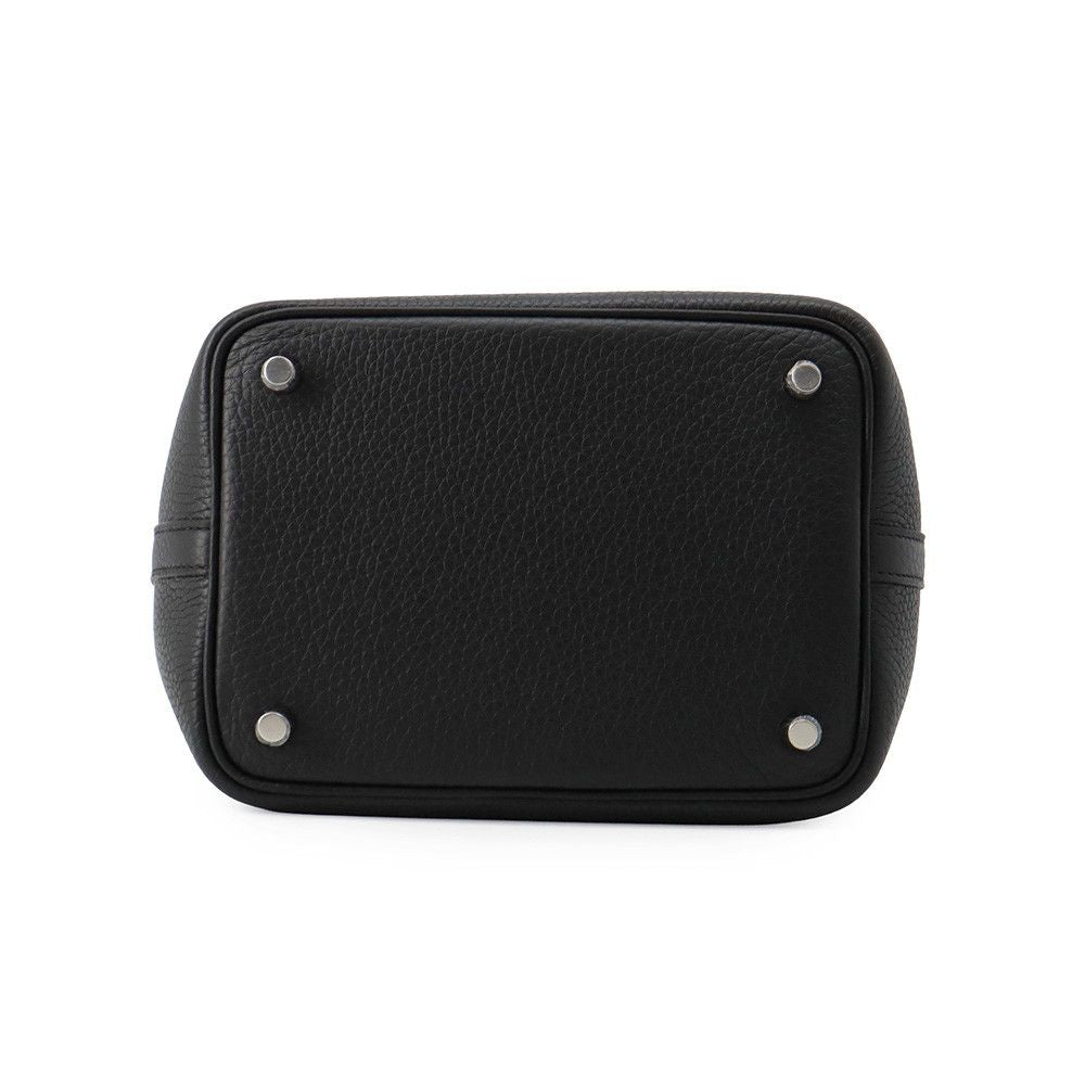 Hermes Handbag Picotin Lock PM Black Silver Taurillon Clemence — view 3