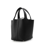 Hermes Handbag Picotin Lock PM Black Silver Taurillon Clemence — view 2