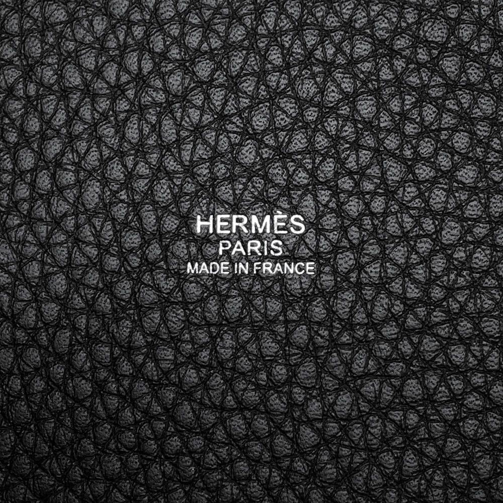 Hermes Handbag Picotin Lock PM Black Silver Taurillon Clemence — view 6