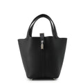 Hermes Handbag Picotin Lock PM Black Silver Taurillon Clemence