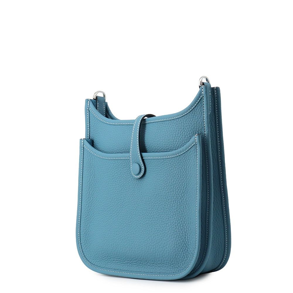 Hermes Shoulder Bag Evelyne 3 23 New Blue Jean Silver Taurillon Clemence — view 2