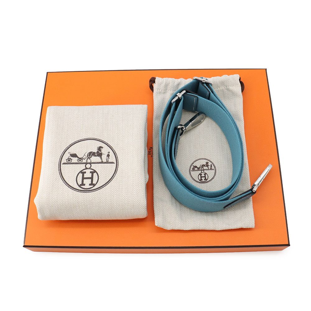 Hermes Shoulder Bag Evelyne 3 23 New Blue Jean Silver Taurillon Clemence — view 6