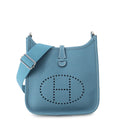 Hermes Shoulder Bag Evelyne 3 23 New Blue Jean Silver Taurillon Clemence