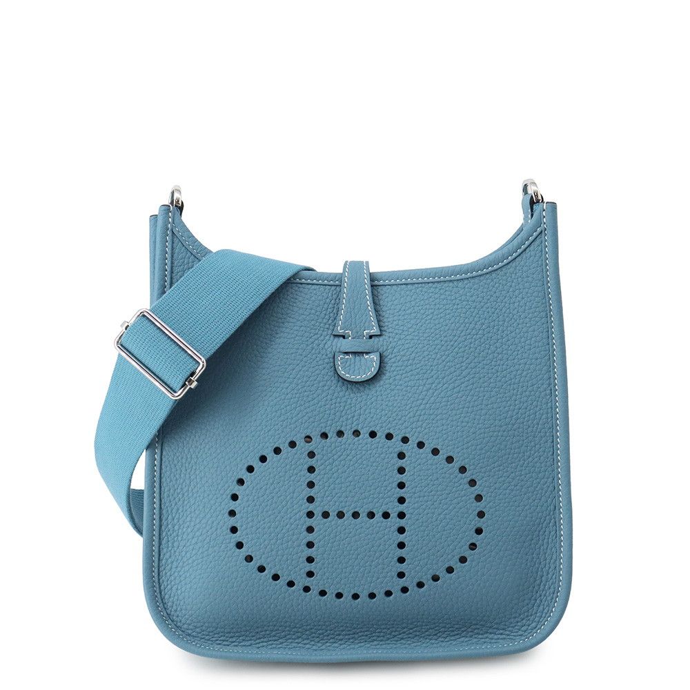 Hermes Shoulder Bag Evelyne 3 23 New Blue Jean Silver Taurillon Clemence