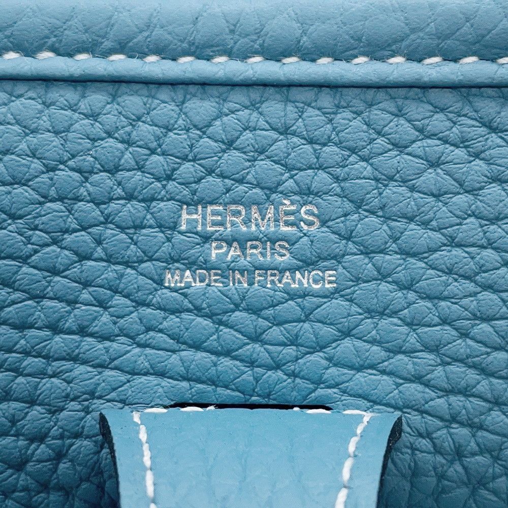 Hermes Shoulder Bag Evelyne 3 23 New Blue Jean Silver Taurillon Clemence — view 5