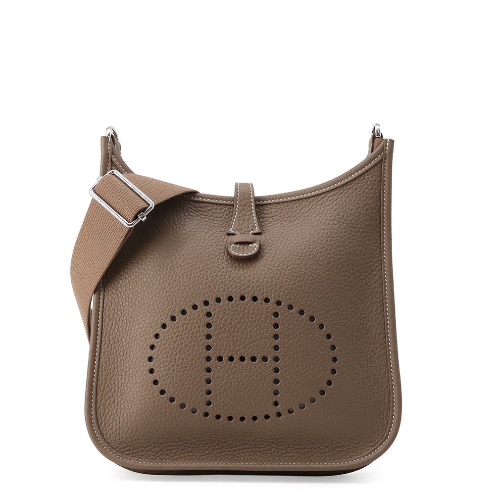 Hermes Shoulder Bag Evelyne 3 23 Etoupe Silver Taurillon Clemence