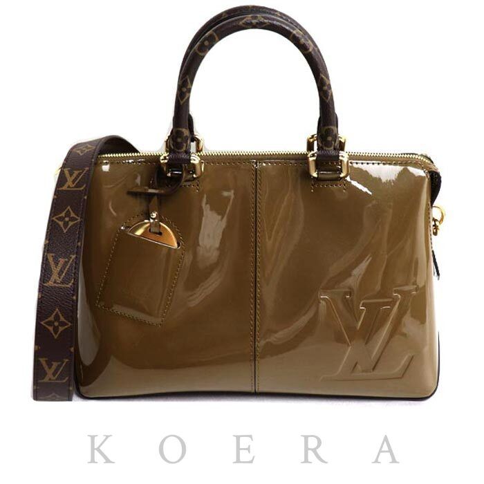 Louis Vuitton Tote Miroir Shoulder Bag Vernis Vert Blanc