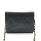 Chanel CC Logo Quilted Push Lock Leather Chain Shoulder Bag Black — view 3