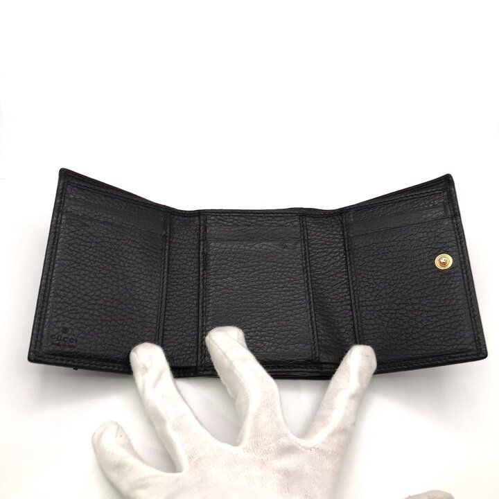 Gucci GG Marmont Petit Trifold Wallet Compact Leather Black — view 6