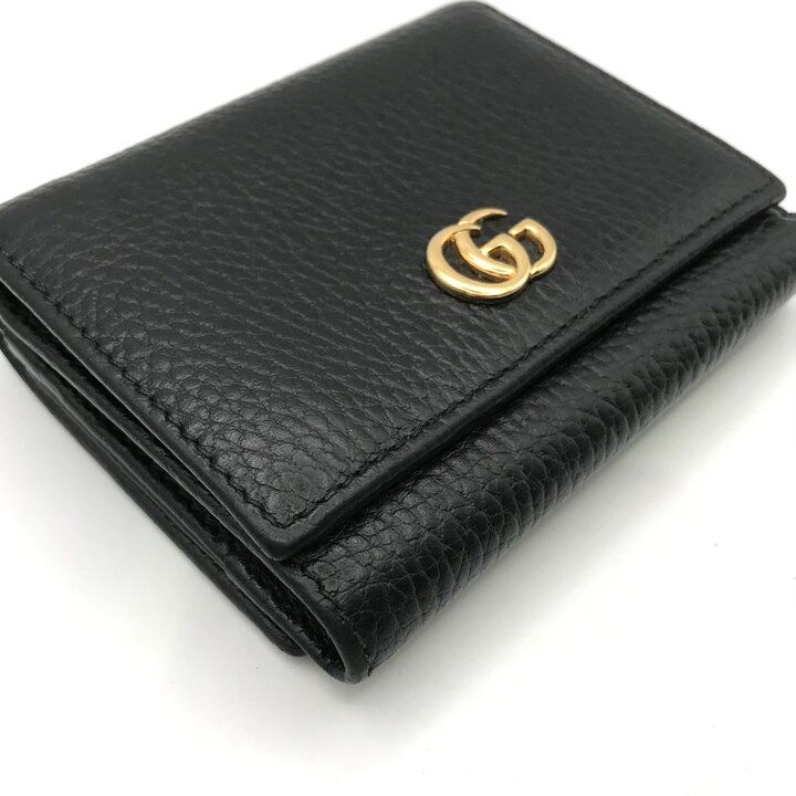 Gucci GG Marmont Petit Trifold Wallet Compact Leather Black — view 5