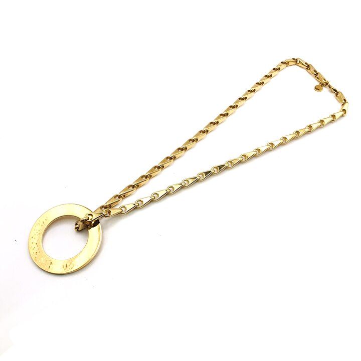 Celine Vintage Circle Necklace Gold — view 3