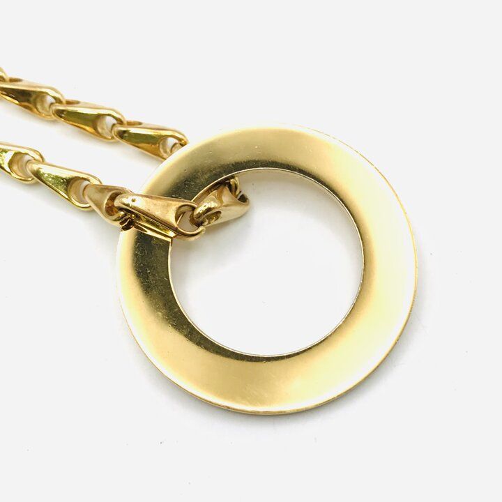 Celine Vintage Circle Necklace Gold — view 5