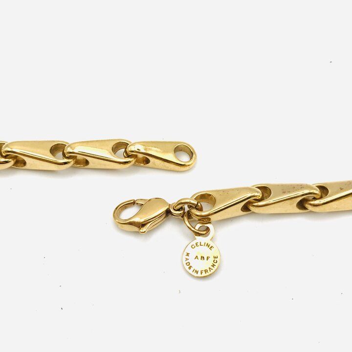 Celine Vintage Circle Necklace Gold — view 6