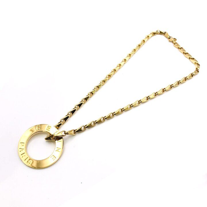 Celine Vintage Circle Necklace Gold — view 2