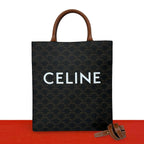 Celine Vertical Cabas Small Leather 2-Way Mini Tote Shoulder Bag Brown